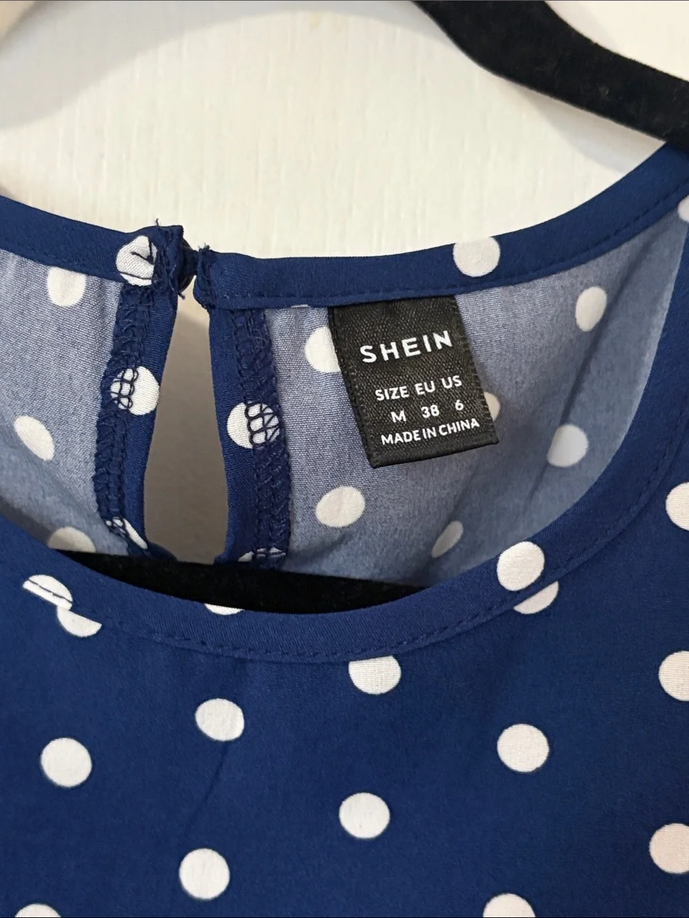 SHEIN Navy & White Polka Dot Ruffle Hem Dress - Picture 3 of 4